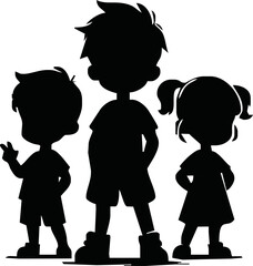 Kid silhouette vector illustration design on white background.