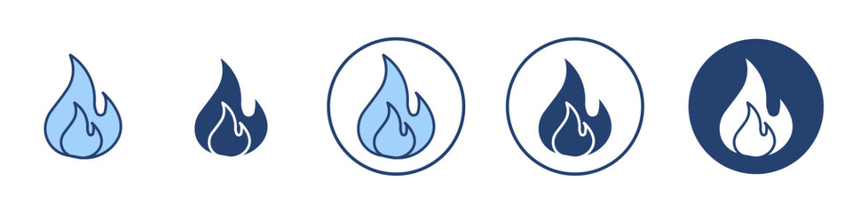 Flame icon Thin line art isolated