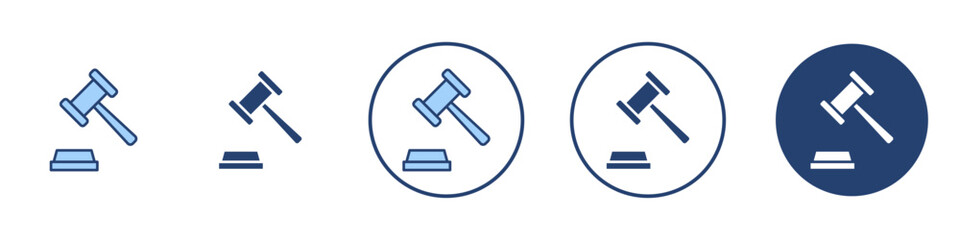 Gavel icon Thin line art isolated