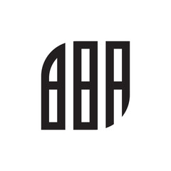 BBA letter logo design with white background in illustrator, vector logo modern alphabet font