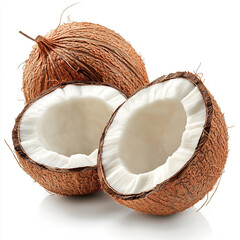 coconut on white background