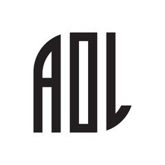 AOL letter logo design with white background in illustrator, vector logo modern alphabet font