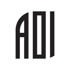 AOI letter logo design with white background in illustrator, vector logo modern alphabet font