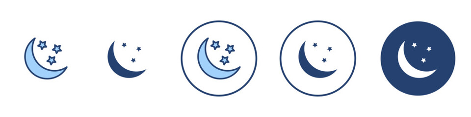 Moon icon Thin line art isolated