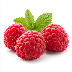 raspberries isolated on white background