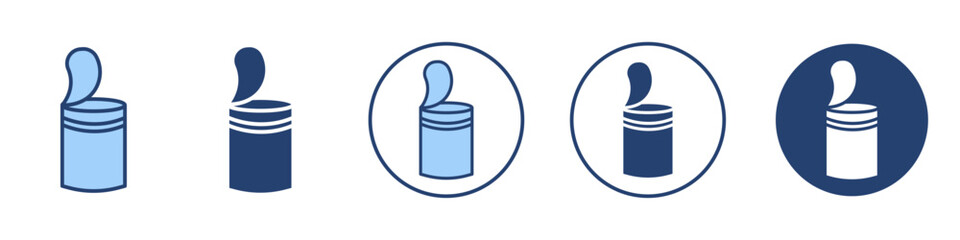 Open tin can icon Thin line art isolated