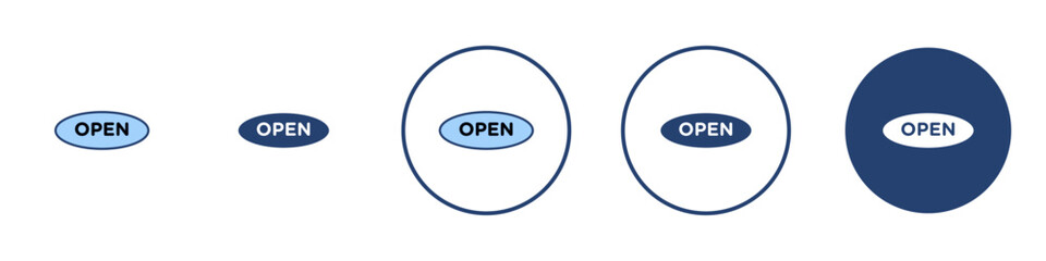 Open sign Thin line art isolated