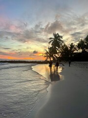 sunset over the beach