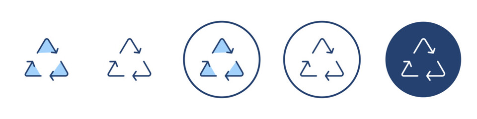 Recycle icon Thin line art isolated