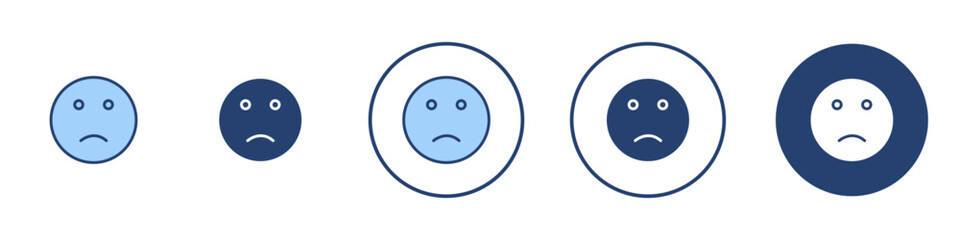 Sad icon Thin line art isolated