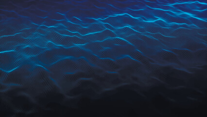 Dynamic wave of glowing points. Futuristic background for presentation design. 3d Vector illustration.