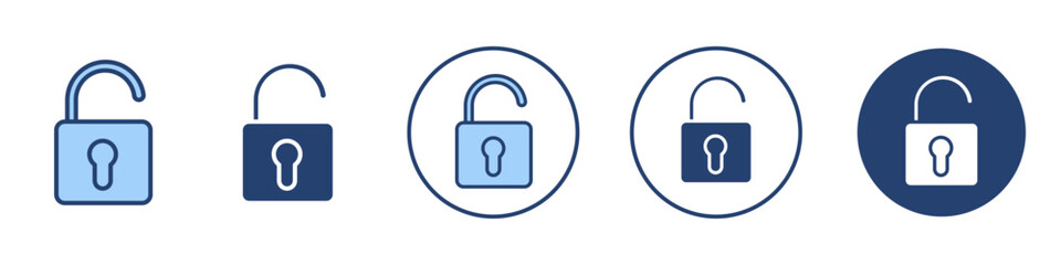 Unlock icon Thin line art isolated