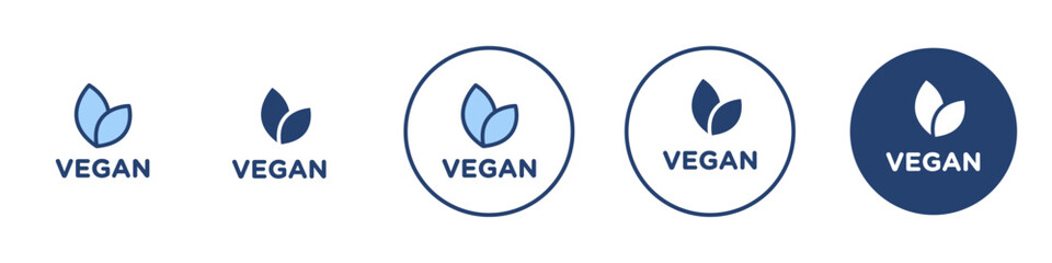 Vegan icon Thin line art isolated