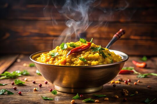 Long Exposure Dal Khichdi, Indian Cuisine, Bowl, Food Photography