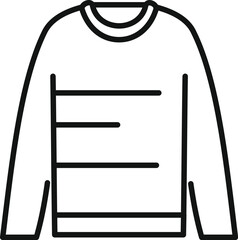 Simple line icon representing a striped sweater, ideal for fashion, clothing, and winter related designs
