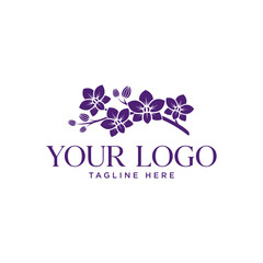 four purple orchid flower logo © CHOICE20