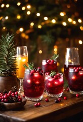 impressive festive beverage arrangements garnished seasonal decorations celebrations gatherings, cocktail, drink, art, glass, table, party, style, color