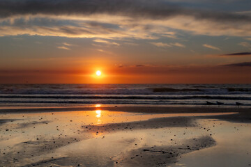 Fototapeta premium Sonnenuntergang am Strand 