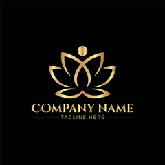 Fototapeta premium Lotus Flower golden Logo