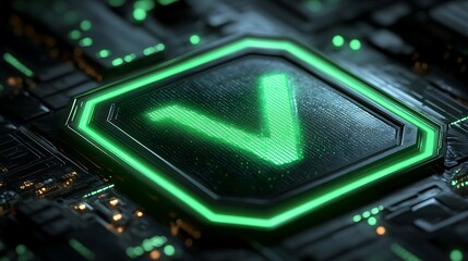 Fototapeta premium Explore innovative technology with green visuals