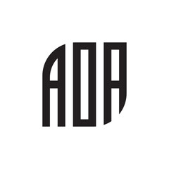AOA letter logo design with white background in illustrator, vector logo modern alphabet font