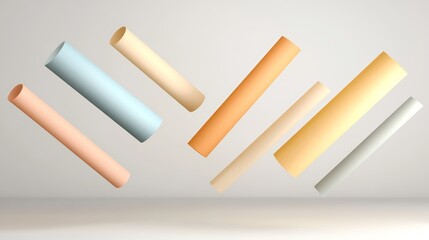 Obraz premium Captivating abstract 3d shapes, a dynamic interplay of form and color in modern digital art composition