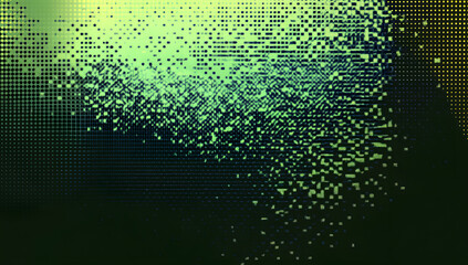 A dither pattern bitmap texture tilted border modern abstract background glitch screen with flicker pixels effect a panoramic illustration 8 bit pixel art retro video arcade game green background