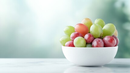 Fresh grapes in a bowl with a soft blurred background