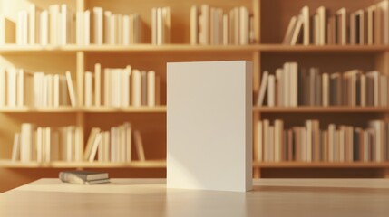 Cozy Bookstore with Empty Standee Mockup for Author Events Promotion in Reading Nook | Marketing Concept Photo