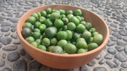 Leunca (Solanum Ningrum), vagetable used in Sundanese food