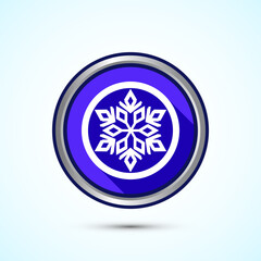 Snowflake icon design, Keep frozen icon. Blue Shadow Button Design