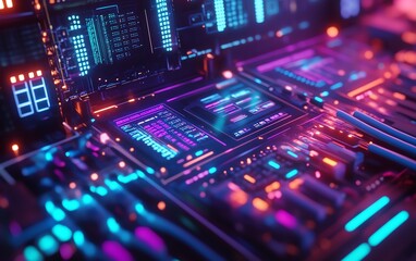 Obraz premium Closeup of an internet cable being plugged into a port