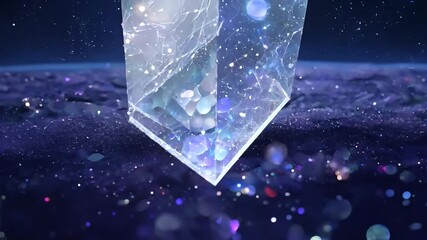 Galactic Crystal Rain Crystals raining down from the sky, each shard containing a fragment of the galaxy’s magic - Powered by Adobe
