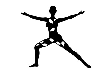 Detailed colorful silhouette yoga vector illustration. Fitness Concept. Gymnastics. Aerobics Sport