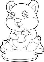 Hamster Cherry Animal Vector Graphic Art Illustration