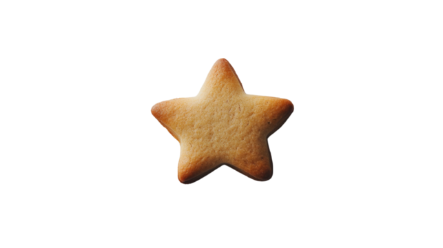 Single star shaped cookie transparent background