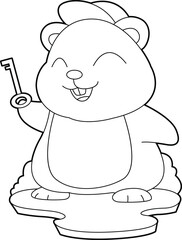 Hamster Key Animal Vector Graphic Art Illustration