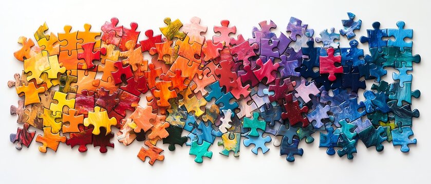 Vibrant puzzle pieces coming together