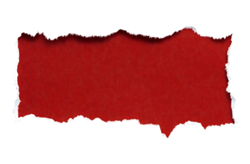 red paper sticker isolated with torn edges