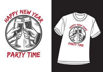 happy new year  t-shirt design template