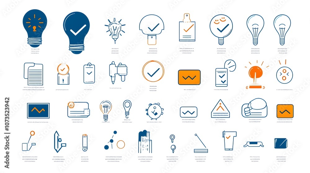 Poster Comprehensive feedback icon set for web and mobile applications featuring review thumbs up icons and detailed satisfaction scale for user experience assessment