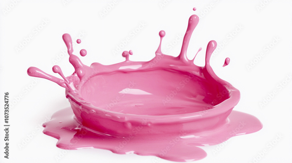 Poster pink paint splash on white background capturing dynamic motion