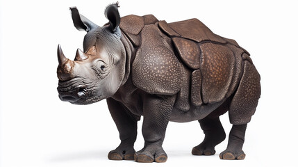 Fototapeta premium Rhino in a studio setting during daylight hours
