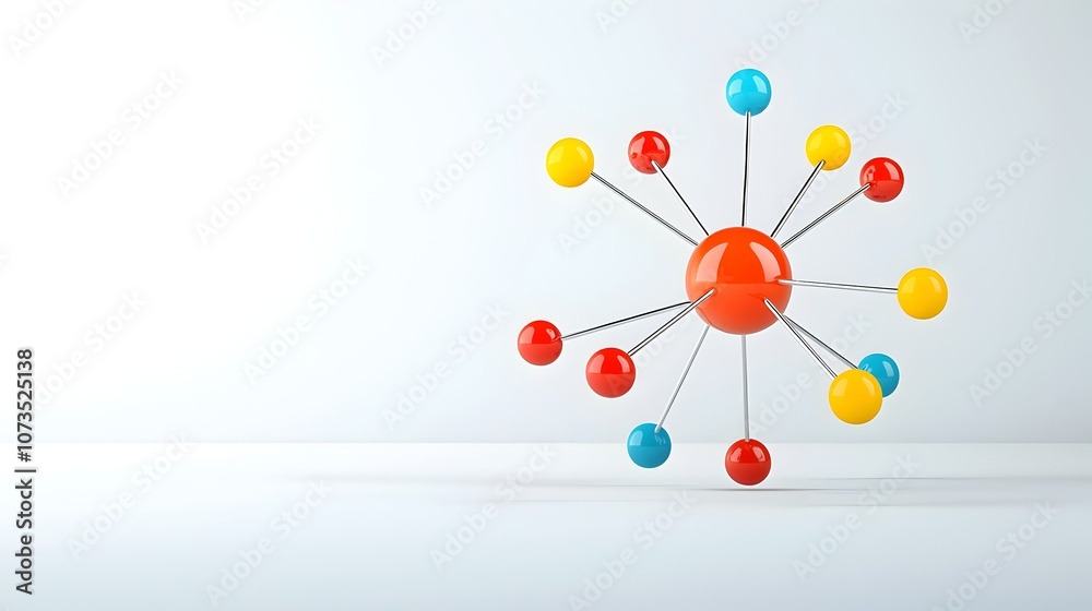Poster Sleek and Visually Striking Minimalist Atom Design Showcasing Electron Movement in Bold Clean Lines and Colors on a Bright Background