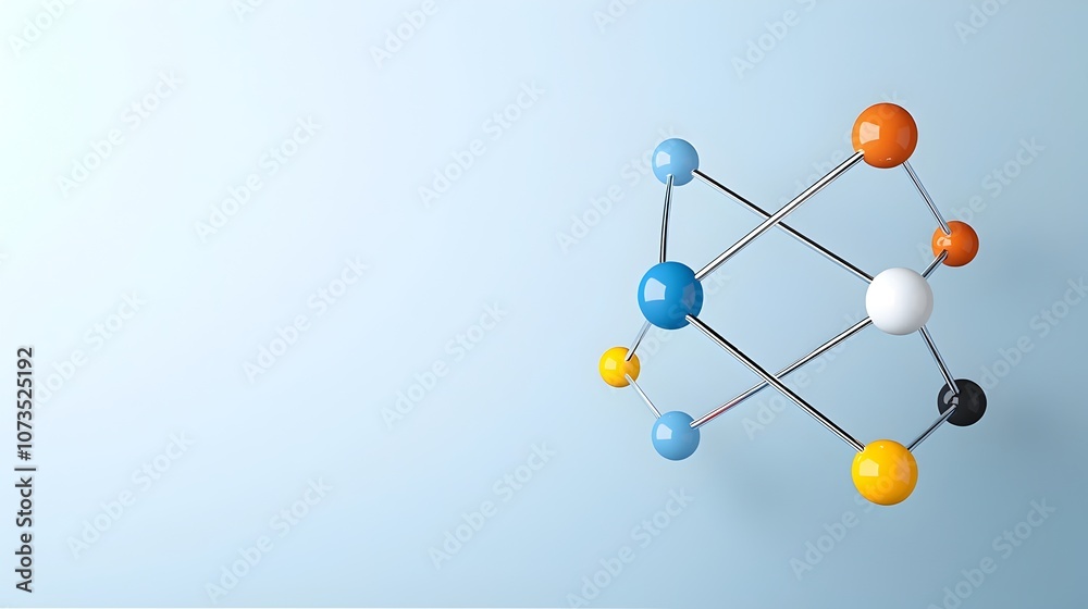 Poster Striking and Minimalist Atom Design Showcasing the Dynamic Movement of Electrons in Sleek Clean Lines against a Bright Vibrant Background