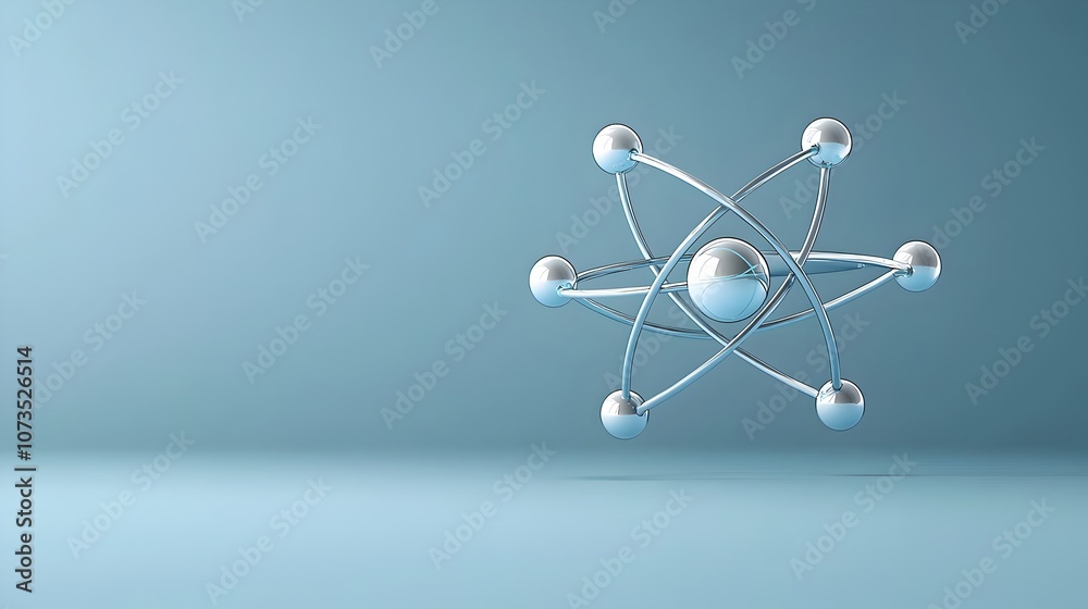 Leinwandbilder detailed and 3d atomic model showcasing the internal structure layered orbits and distinct nucleus i