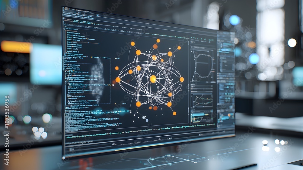 Poster Captivating 3D atomic visualization showcasing the intricate structures and dynamic interactions of subatomic particles with high definition shading and lighting for a and immersive scientific effect