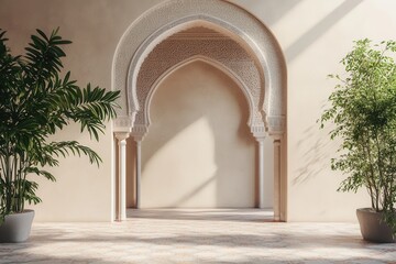 Fototapeta premium Traditional arched interior with intricate decor