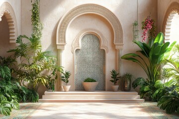 Traditional arched interior with intricate decor