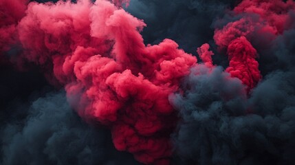 Fototapeta premium A dramatic display of red and black smoke intertwining, creating an artistic and abstract background perfect for various creative projects.